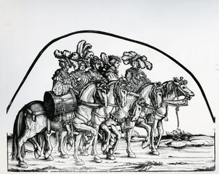 Dobosok csoportja, I. Maximilianus császár diadalmenetéből, 1517 körül